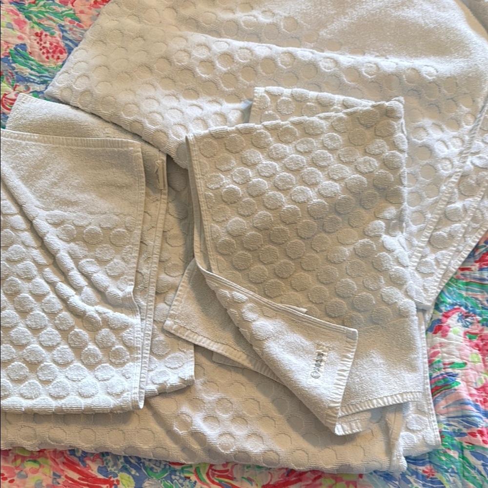 White Textured Towels Set from SandCloud (two bath two hand)